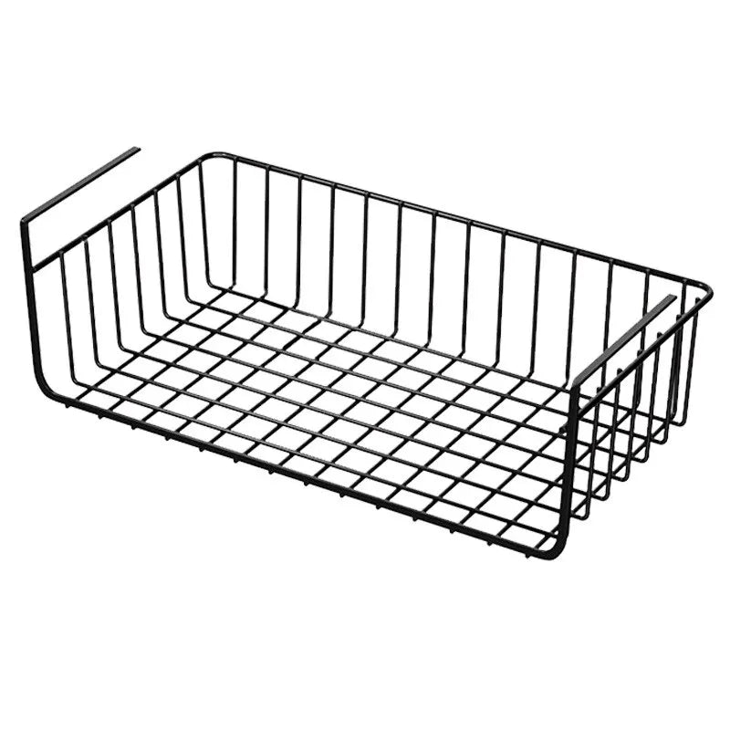 HangEase – Large Iron Under-Shelf Storage Basket for Kitchen & Wardrobe