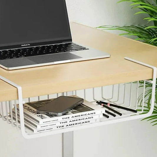 HangEase – Large Iron Under-Shelf Storage Basket for Kitchen & Wardrobe